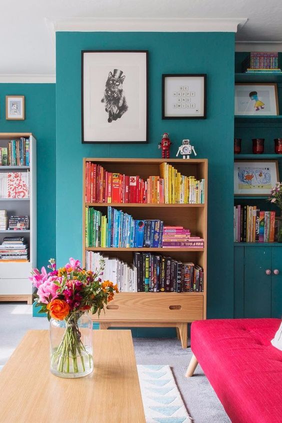 ImageImage from www.popsugar.com a colourful teal maximalist interior - Eclectic Interior Design - Leeder Interiors