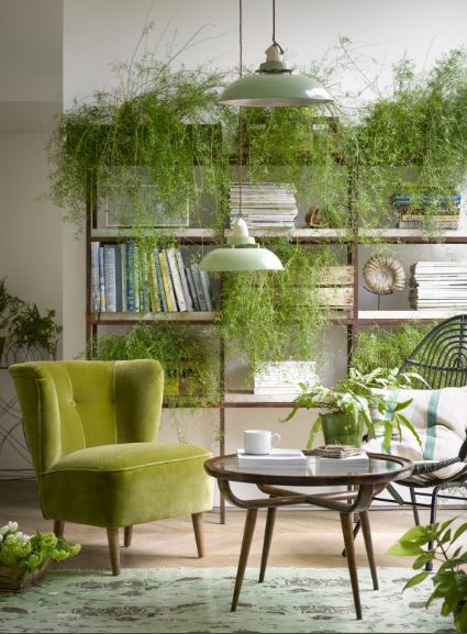 real homes dot com Green living room - colourful interior design - Leeder Interiors