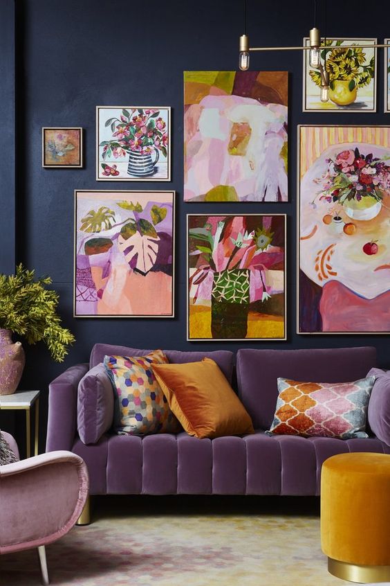 Image from www.sitchu.com.au A moody yet colourful maximalist living room - Interior design Melbourne - Leeder Interiors