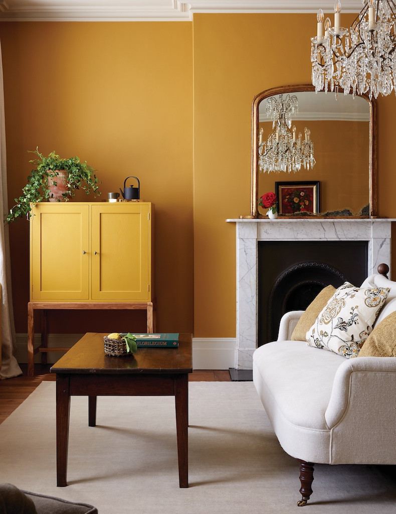 mustard coloured living room mustard coloured traditional living room - Interior Design Melbourne - Leeder Interiors